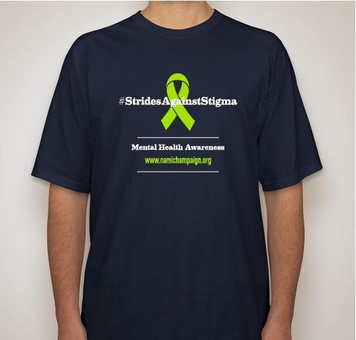"Strides Against Stigma" Virtual Walk Event+Fundraiser for NAMI Champaign (IL)-[#Strides-Front Logo] Fundraiser - unisex shirt design - front