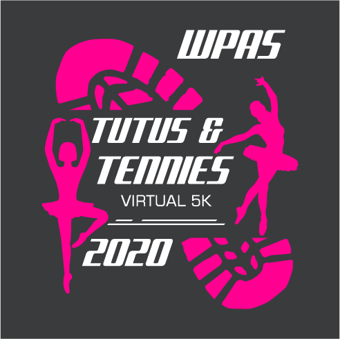 Tutus & Tennies Virtual 5K shirt design - zoomed