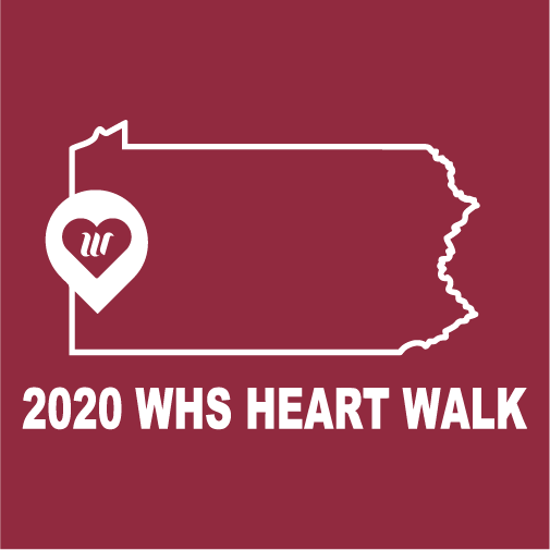 WHS Virtual Heart Walk, Team Fundraiser shirt design - zoomed