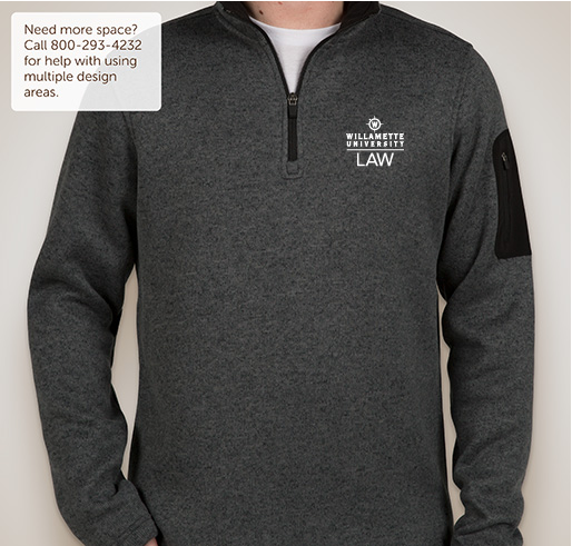 Willamette Law Quarter Zip - Embroidered Fundraiser - unisex shirt design - front