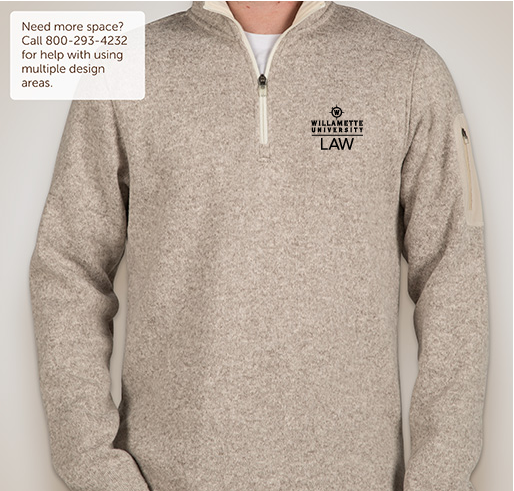 Willamette Law Quarter Zip - Embroidered Fundraiser - unisex shirt design - front
