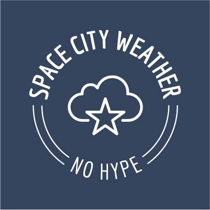 Personal umbrellas: Space City Weather 2020 fundraiser shirt design - zoomed