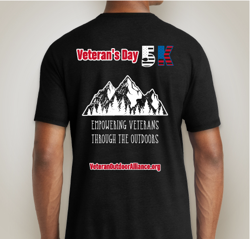 VETERAN OUTDOOR ALLIANCE - Veteran's Day Virtual 5K 2020 Fundraiser - unisex shirt design - back