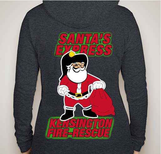 Kensington Fire Santa's Express Shirt Fundraiser - unisex shirt design - back