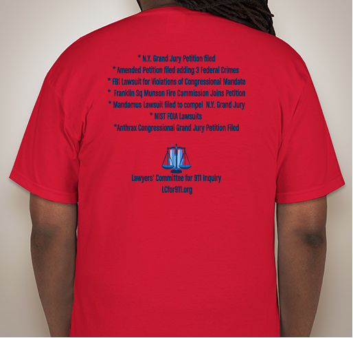 Lawyers Committee for 911 Inquiry Fundraiser - unisex shirt design - back