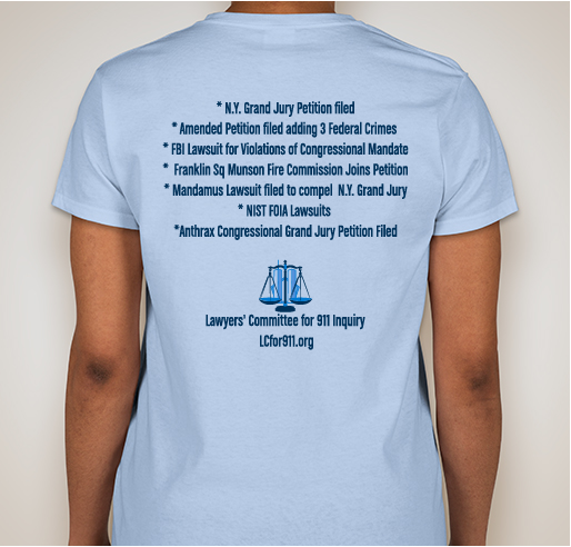 Lawyers Committee for 911 Inquiry Fundraiser - unisex shirt design - back
