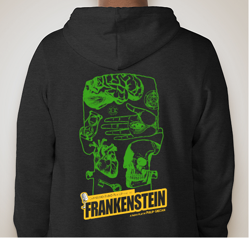 Capuchino Radio Players present Frankenstein! Fundraiser - unisex shirt design - back