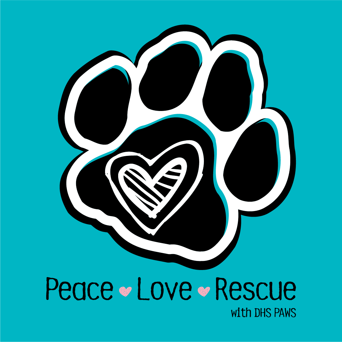 DHS PAWS Fundraiser shirt design - zoomed