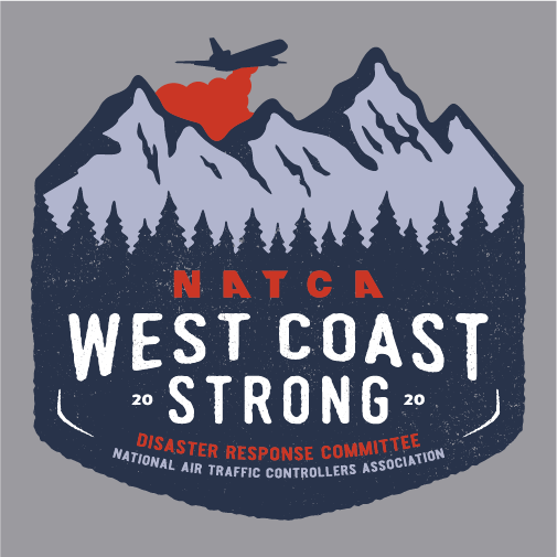 NATCA DRC wildfire relief shirt design - zoomed