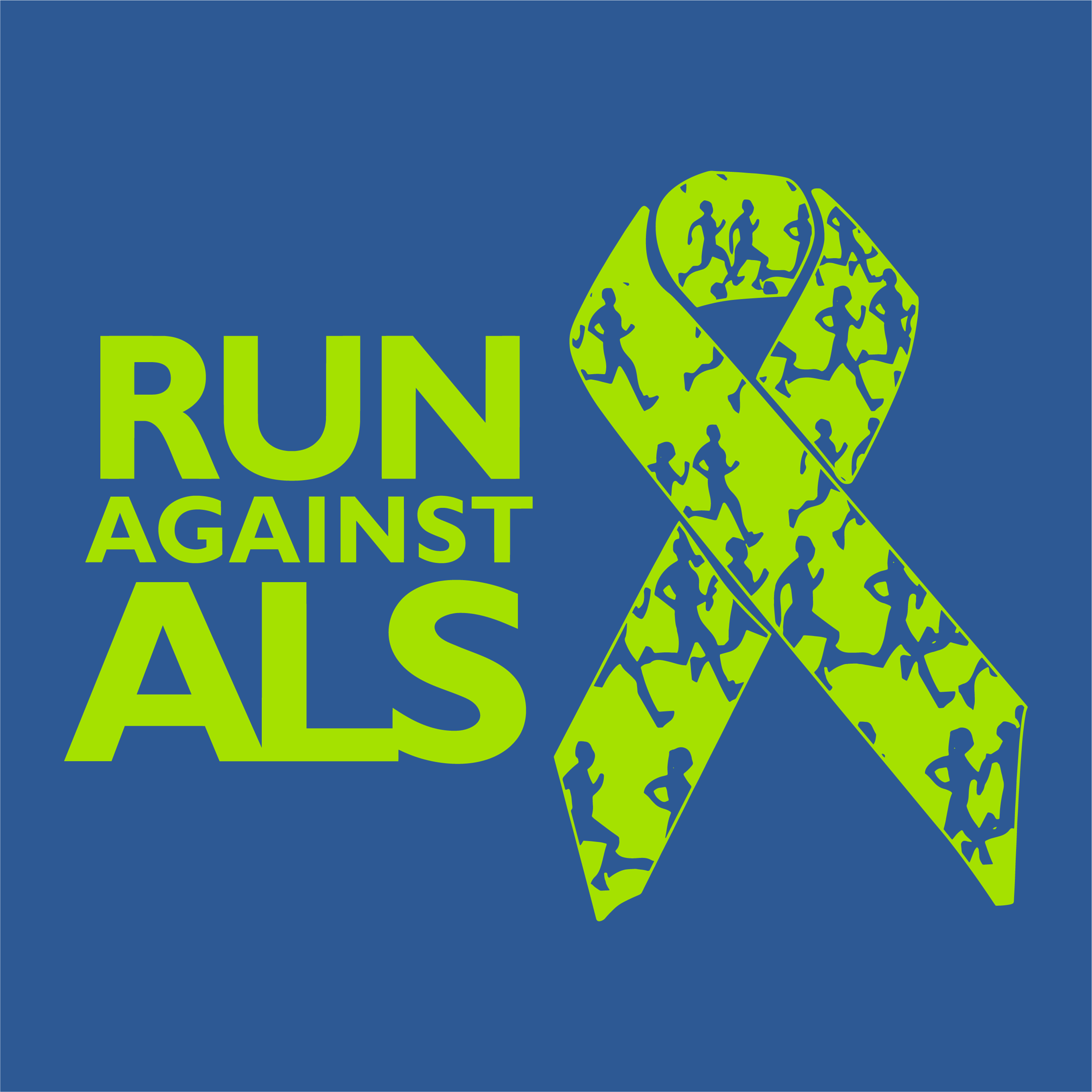 Run Against ALS shirt design - zoomed